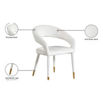 Destiny Velvet Upholstered Dining Chair in Cream