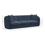 Penelope 92.5" Chenille Fabric Upholstered Sofa in Navy