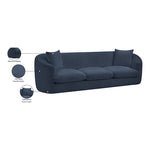 Penelope 92.5" Chenille Fabric Upholstered Sofa in Navy