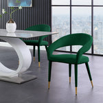 Destiny Velvet Upholstered Dining Chair in Green
