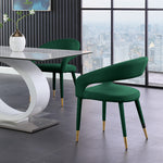 Destiny Velvet Upholstered Dining Chair in Green
