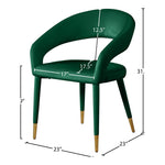 Destiny Velvet Upholstered Dining Chair in Green