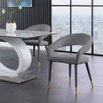 Destiny Velvet Upholstered Dining Chair in Grey