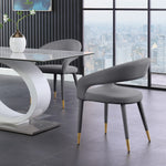 Destiny Velvet Upholstered Dining Chair in Grey