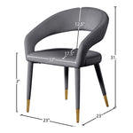 Destiny Velvet Upholstered Dining Chair in Grey