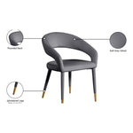 Destiny Velvet Upholstered Dining Chair in Grey