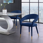 Destiny Velvet Upholstered Dining Chair in Navy