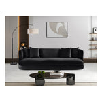 Alder 93.5" Velvet Upholstered Sofa in Black