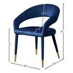 Destiny Velvet Upholstered Dining Chair in Navy