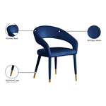 Destiny Velvet Upholstered Dining Chair in Navy