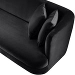 Alder 93.5" Velvet Upholstered Sofa in Black