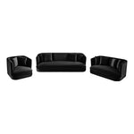 Alder 93.5" Velvet Upholstered Sofa in Black