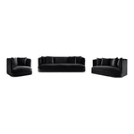 Alder 93.5" Velvet Upholstered Sofa in Black