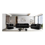 Alder 93.5" Velvet Upholstered Sofa in Black