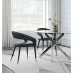 Destiny Vegan Leather Upholstered Dining Chair in Black