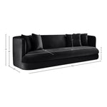 Alder 93.5" Velvet Upholstered Sofa in Black