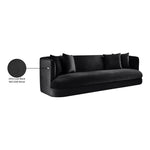 Alder 93.5" Velvet Upholstered Sofa in Black