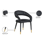 Destiny Vegan Leather Upholstered Dining Chair in Black