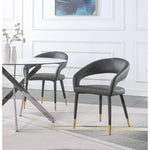 Destiny Vegan Leather Upholstered Dining Chair in Grey