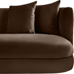 Alder 93.5" Velvet Upholstered Sofa in Brown