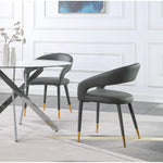 Destiny Vegan Leather Upholstered Dining Chair in Grey
