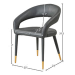 Destiny Vegan Leather Upholstered Dining Chair in Grey
