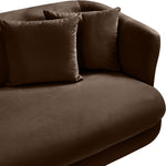 Alder 93.5" Velvet Upholstered Sofa in Brown