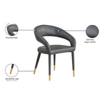 Destiny Vegan Leather Upholstered Dining Chair in Grey