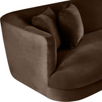 Alder 93.5" Velvet Upholstered Sofa in Brown