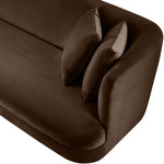 Alder 93.5" Velvet Upholstered Sofa in Brown