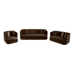 Alder 93.5" Velvet Upholstered Sofa in Brown