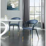 Destiny Vegan Leather Upholstered Dining Chair in Navy