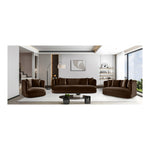 Alder 93.5" Velvet Upholstered Sofa in Brown