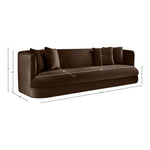 Alder 93.5" Velvet Upholstered Sofa in Brown