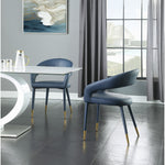 Destiny Vegan Leather Upholstered Dining Chair in Navy