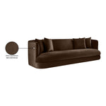 Alder 93.5" Velvet Upholstered Sofa in Brown