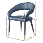 Destiny Vegan Leather Upholstered Dining Chair in Navy