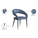 Destiny Vegan Leather Upholstered Dining Chair in Navy