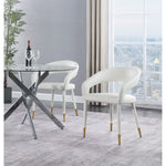 Destiny Vegan Leather Upholstered Dining Chair in White