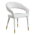 Destiny Boucle Fabric Upholstered Dining Chair in Cream