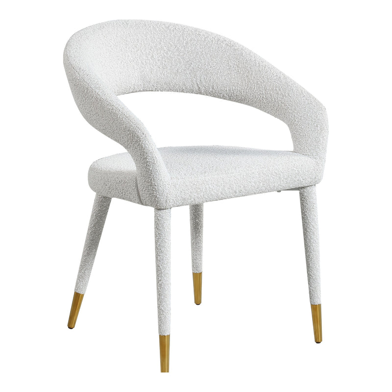 Destiny Boucle Fabric Upholstered Dining Chair in Cream