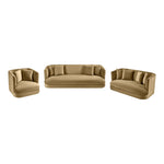 Alder 93.5" Velvet Upholstered Sofa in Camel