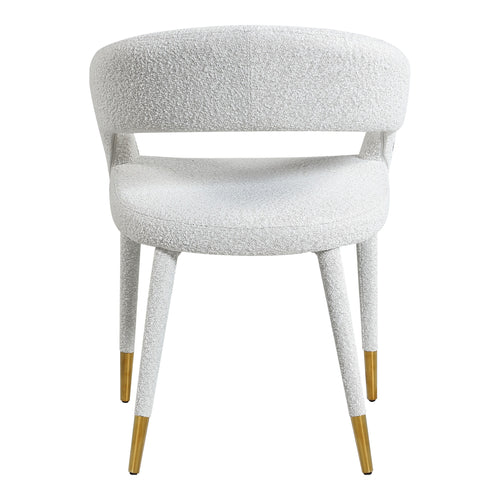 Destiny Boucle Fabric Upholstered Dining Chair in Cream