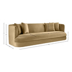Alder 93.5" Velvet Upholstered Sofa in Camel