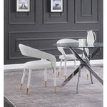 Destiny Boucle Fabric Upholstered Dining Chair in Cream