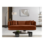 Alder 93.5" Velvet Upholstered Sofa in Cognac