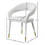 Destiny Boucle Fabric Upholstered Dining Chair in Cream
