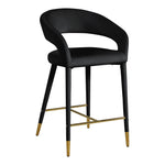 Destiny Velvet Upholstered Counter Stool in Black