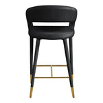 Destiny Velvet Upholstered Counter Stool in Black