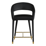 Destiny Velvet Upholstered Counter Stool in Black